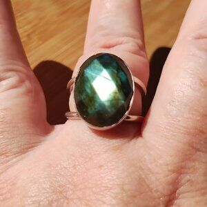 Jay King DTR mine Finds 925 Sterling Silver Oval Labradorite Size 9.5